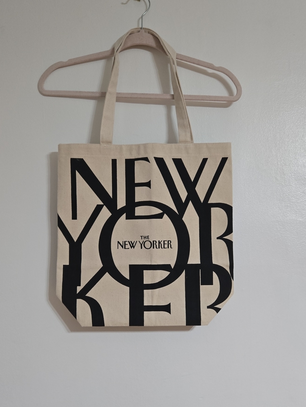 NEW YORK Canvas Tote Bag in Natural with Black Logo